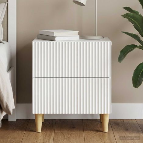 vidaXL Bedside Cabinet White 43 x 34.5 x 48 cm Engineered Wood (1/5)