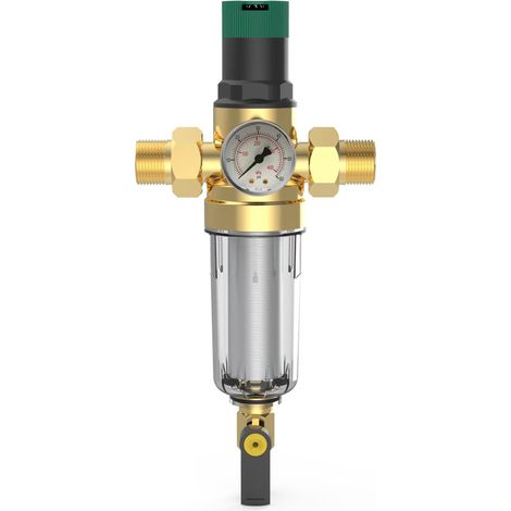 Messing-Druckminderer 3/4 Zoll DN 20, wiederverwendbarer Wasserdruckregler mit automatischem Waschfilter und Manometer
