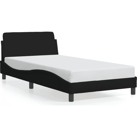 Lit simple,Lit adulte,Cadre de lit Dover noir 100x200 cm tissu CFW1602282 (1/5)