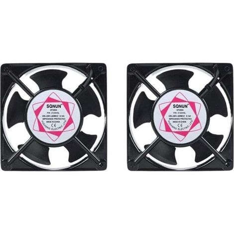 Ventilateur axial pour inserts de cheminée, encastrable, résistant aux hautes températures, pales métalliques, silencieux, universel, 120 x 120 x 38 mm – 2 pièces (1/5)