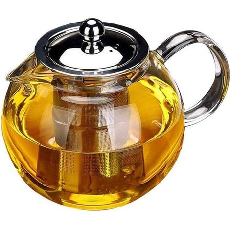 Théière En Verre - 650 Ml - Infuseur Amovible - Compatible Toutes Plaques De Cuisson - Pour Thé En Vrac Et Thé Fleuri (1/5)