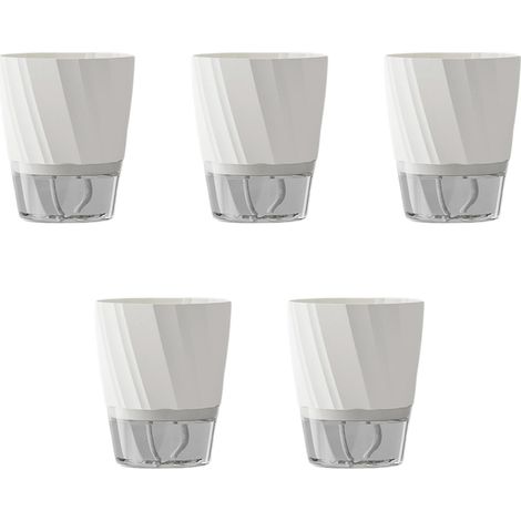 Set mit 5 selbstbewässernden Töpfen für den Innen- und Außenbereich, transparente Töpfe für Kräuter und Orchideen...