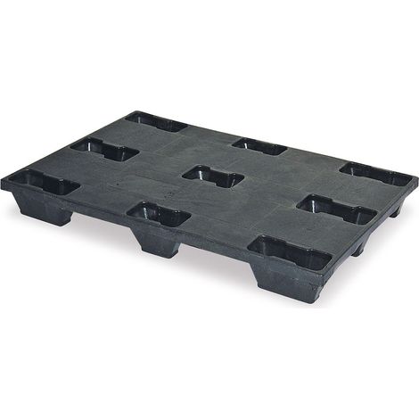 BRB Leichtpalette, Euromaß LxBxH 1200x800x140 mm, schwarz, geschl. Deck, nestbar (1/2)
