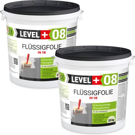 LEVEL+ Flüssigfolie Badabdichtung 1K Dichtfolie L+08 - 40KG