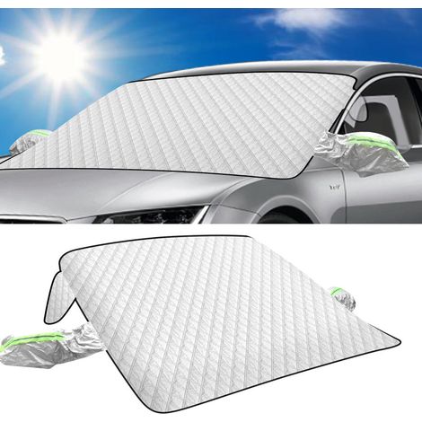 Jiubiaz Copri parabrezza magnetico per auto Copri parabrezza universale Protezione parabrezza Anti sole, UV, gelo 145 x 113 cm (1/4)