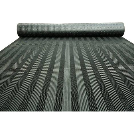 Türmatte aus Vollgummi - Meterware - 12 mm dick - Rillen und Noppen