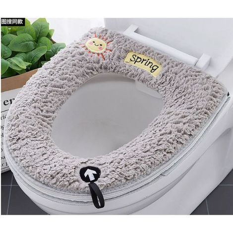 Housse De Siege De Toilette - Reversible - Fermeture Eclair - 43 5 X 37 5 Cm - 1 Piece (1/5)