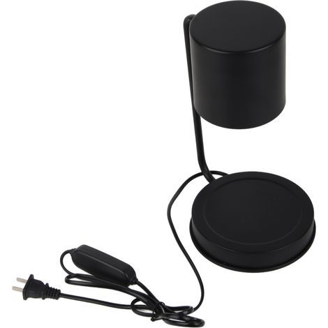 Lampe à cire parfumée à fondue pour aromathérapie, lampe de table en métal à intensité variable avec minuterie, idéale pour la chambre à coucher (noire). (1/5)