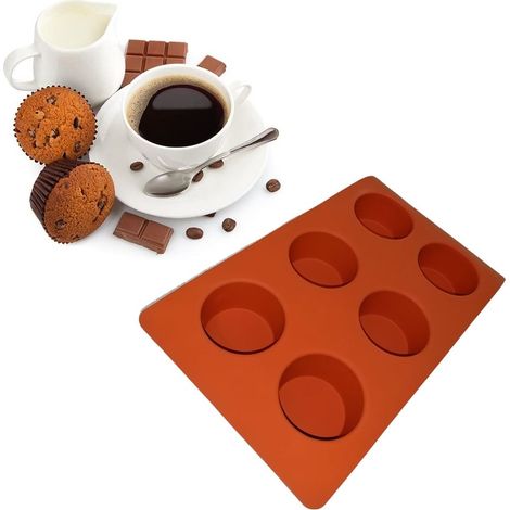 Stampo per muffin in silicone stampini cupcake teglia per la cottura nel forno set da 2 forme da 6 posti grandi cm 30x17 (1/5)