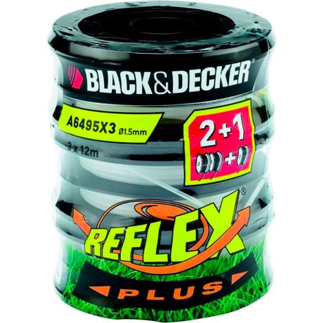 Black+Decker Rocchetto Tagliabordi - Nylon Doppio Filo 6m - 3 Bobine (1/3)