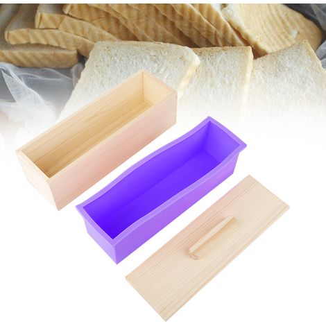 Moule à savon rectangulaire en silicone 1200ml avec couvercle, outil DIY pour cuisson, gâteau, glace et chocolat