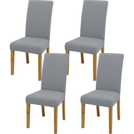 Housses de chaise extensibles, lot de 4/6/8, gris clair, lavables, pour salle à manger, cuisine, fête (1/5)