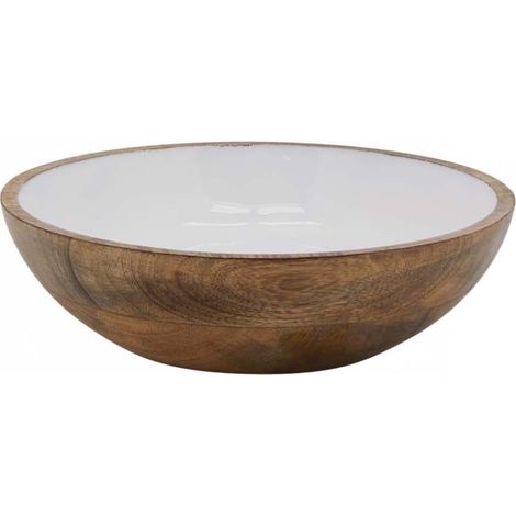 AUBRY GASPARD CORBEILLE MANGUIER RESINE BLANC 25CM CCO9840 (1/2)