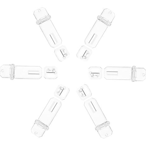Lot de 6 mini loquets transparents en acrylique pour portes de placard (1/5)