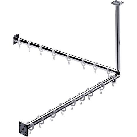 Juego de cortina de ducha SYSTEM 2 800mm cromo
