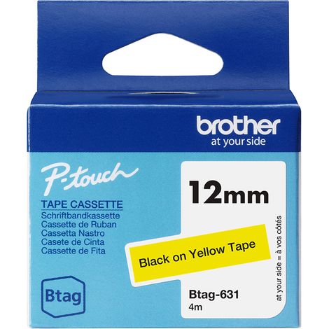 Brother BTAG-631 nastro per etichettatrice Nero su giallo (1/4)
