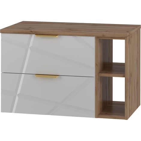 Waschtischunterschrank 80cm Aurora mit 2 Schubladen, Weiß (1/5)