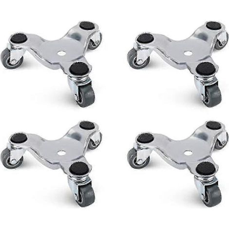 4 Pack 6 Inch Steel Tri-dolly Set For Moving Furniture And Appliances 220lbs Load Capacity (1/4)
