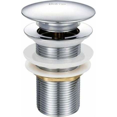 BARKBUSTERS Bonde de lavabo pop-up sans trop-plein –Laiton chromé –Mécanisme bouton poussoir –Diamètre 66mm –Hauteur 78mm –Raccord G 1-1/4 (1/5)