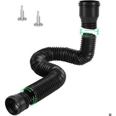 Rallonge Gouttière - Extension Flexible Pour Descente De Toit - Compatible 80 mm Et 100 mm - Longueur Réglable 47 À 150 Cm - 1 Pièce