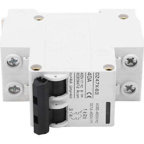 Disjoncteur miniature BAOYIDZ47X-63 40 A 400 V AC/DC 2P pour systèmes photovoltaïques à panneaux solaires, montage sur rail DIN (1/5)
