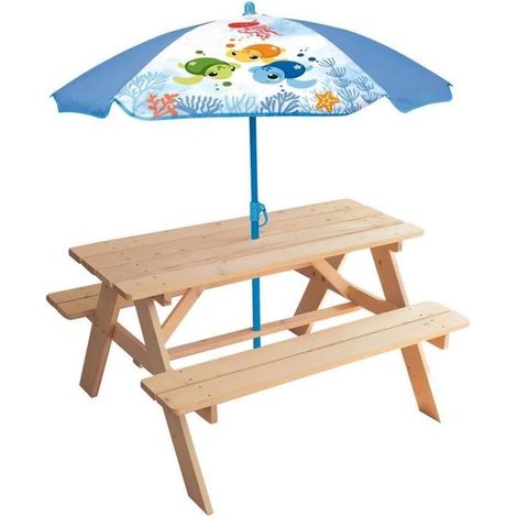 Cijep Ma Petite Carapace Picknicktisch für Kinder braun blau