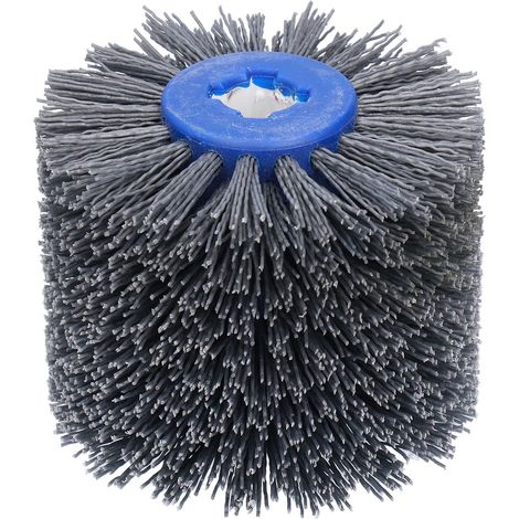 Brosse de Polissage de Brunissage de Tambour de Roue de Tréfilage Abrasif pour le Polissage de Plancher de Meubles en Bois Dérouillage Ébavurage Nettoyage Grain Abrasif 240 (1/4)