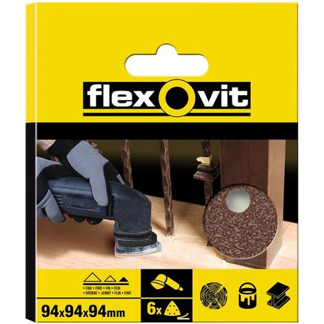Flexovit Delta Hook & Loop Sanding Sheets 94mm Coarse Pack 6