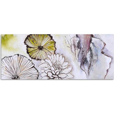 Tableau fleurs - abstraction - panorama - 90 x 30 cm (1/5)