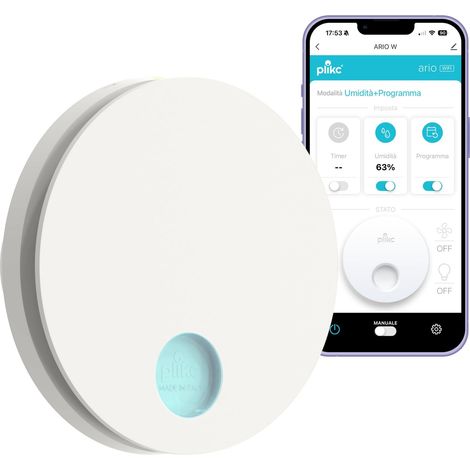 Aspirateur WIFI mural à aspiration axiale série "Ario W" avec capteur d'humidité et minuterie - 100% fabriqué en Italie (diamètre 150 blanc) (1/5)