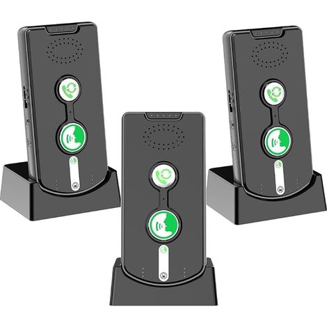 Interphone Vocal sans Fil Longue Portée 3 Pièces, 500m Système D'interphone sans Fil à 2 Voies pour La Maison, Interphone Maison Interieur, Intercom pour Bureau, Maison, Personnes âgées (1/5)