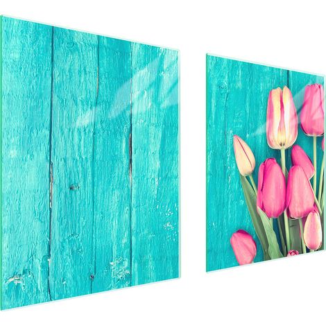 Plaque de protection en verre POUR le poêle 85x52 tulipes (1/5)
