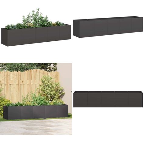 vidaXL Jardinière noir 200x40x40 cm acier laminé à froid (1/5)