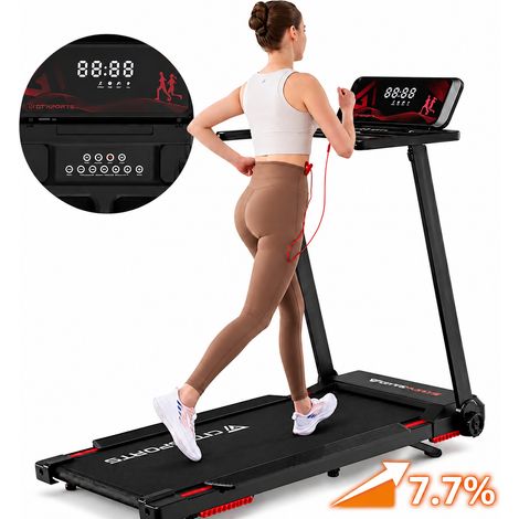 Tapis de Course Pliant avec Inclinaison CITYSPORTS HG2-8- Tapis Pliable,Moteur 1400W jusqu'à 8 km/h, Écran LCD, Contrôle au Guidon & App, Bluetooth (1/5)