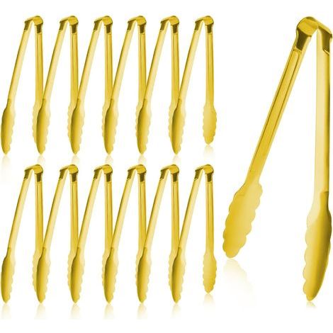 Goldene Buffetzange (12-teilig), 23 cm (9 Zoll) Servierzange - Robuste Küchen- und Grillzange aus Edelstahl - (Gold, 23 cm) (1/5)