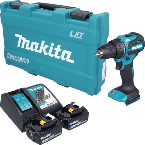 Trapano avvitatore a batteria Makita DDF 490 RTK 18 V 65 Nm brushless + 2 batterie da 5,0 Ah + caricabatterie + valigetta (1/5)