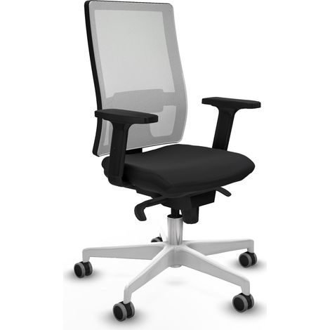 Horna sincro malla blanca similpiel negro brazos 2D base blanca ruedas 65mm engomadas (1/5)