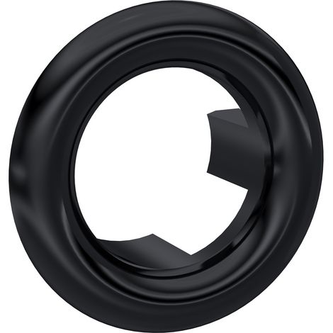 Old London Matt Black Round Overflow Cover - OVFL02 (1/2)