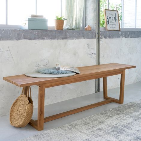 Banc en bois de teck massif 160 cm (1/5)