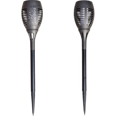 Solar-Gartenleuchte, 2er-Set, IP65, schwarz (1/5)