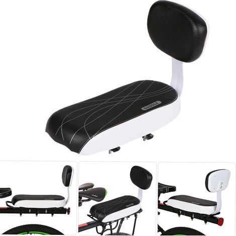 Siège arrière de vélo en cuir PU, coussin souple, support arrière pour enfants avec repos