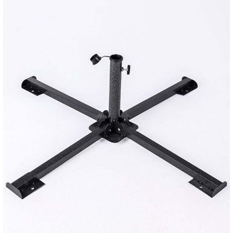 Base pieghevole per ombrellone da esterno Ø84x35 cm, in acciaio per pali da 38-50 mm, supporto per ombrellone da giardino, base per ombrellone, robusta, leggera, compatta e facile da posizionare - Cre