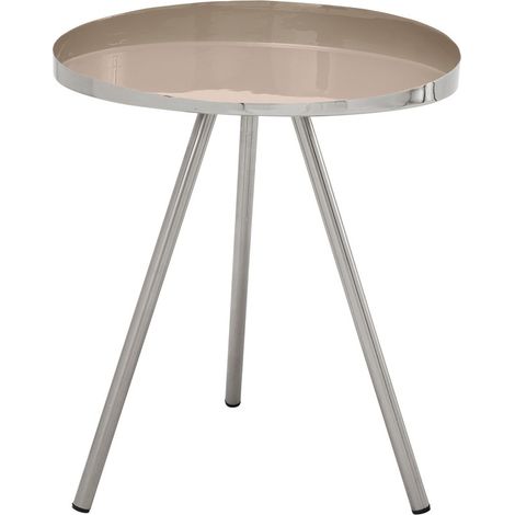 Tavolino rotondo Morrison in metallo taupe (1/3)