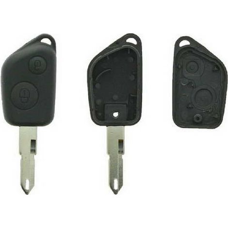 COQUE CLE ADAPTABLE PSA 2 BOUTONS LAME CRANTEE FIXE