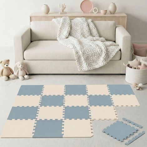 18 Teile Spielmatte Baby Puzzlematte 30x30 Krabbelmatte Bodenmatte Kinderzimmer