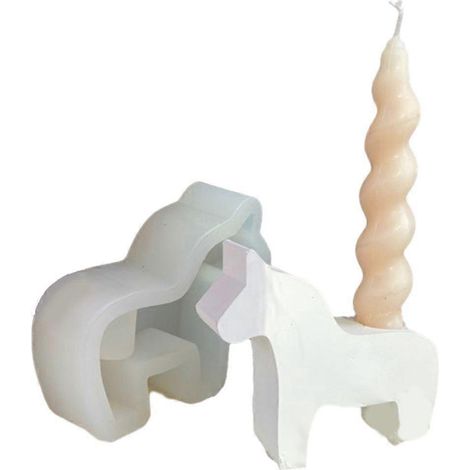 Moule en silicone pour chandelier en forme de cheval, pour la fabrication de bougeoirs en béton, ciment ou plâtre.