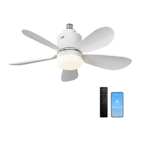 Ventilateur de plafond avec application lumineuse et télécommande, ventilateur de plafond LED, dimmable, 24W E27 lumière intégr (1/5)
