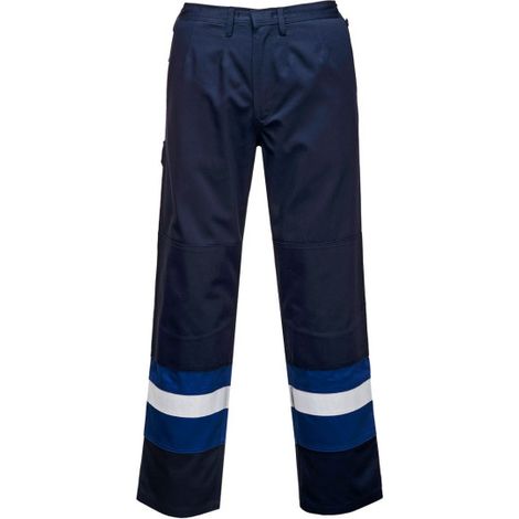 Pantalón Bizflame Plus Regular azul marino combinado cintas reflectantes FR56 XL Azul marino / Azulina