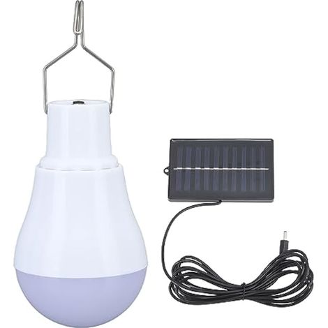 Ampoules Solaires Portables, Panneau Solaire Ampoule LED Lumière Blanche Lampe Solaire LED Ampoule de Secours 500 MAh Batterie Crochet Conception Lumière Solaire pour Tente de (1/3)