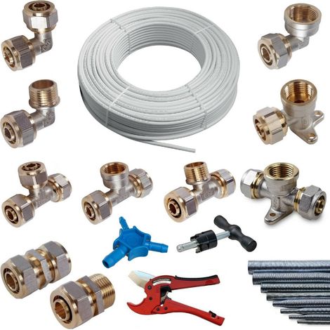 Klemmring 16-20-25mm Schraubfitting Verbundrohr klemmringverschraubung PEX Ausf�hrung: ALU 25x2,5mm Verbundrohr PEX Gr��e: 50m  2,1 E./m